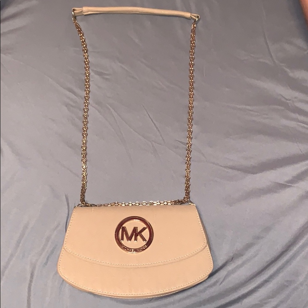 Michael Kors Tan metal chain purse